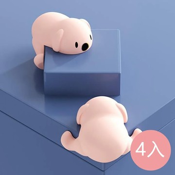 vanibaby 矽膠小狗自黏防撞角組 粉色  3.8 x 4.2cm  4個