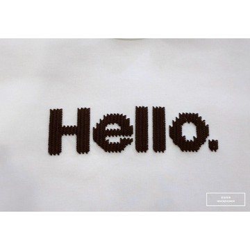 E7th.厚磅編織英字刺繡大學T-米(E7S3832309)