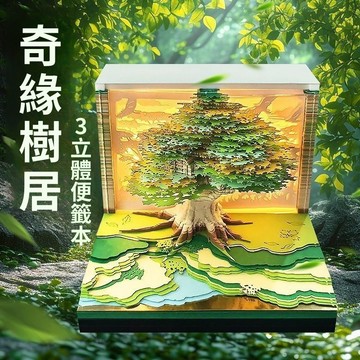 掃貨趁現在 3D立體便簽 日曆 創意日曆 桌面擺件 3D日曆 立體日曆 新款 3D樹屋系列立體紙雕日曆創意禮物生日禮物桌
