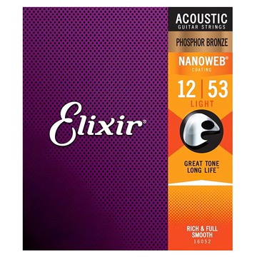 Elixir Nanoweb Phosphor Bonze 紅銅長效木吉他弦 12-53  1包  16052  紅銅
