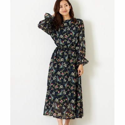 Green Parks グリーンパークス 花柄ギャザーワンピース ワンピース Dress 通販 Lineポイント最大get Lineショッピング