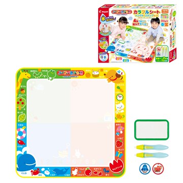 彩色涂鸦套装：Pilot Swisui彩色画板，含2支笔和印章，适合1.5岁以上儿童，包含涂鸦、颜色、文字、涂色以及数字