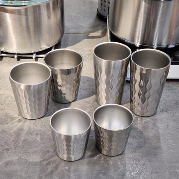 【老板娘自留款】雙層口杯啤酒杯 火菱紋咖啡杯304不銹鋼戶外水杯