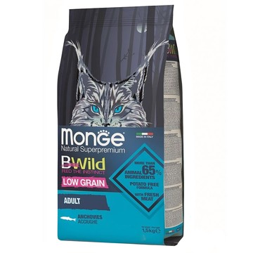 MonGe 瑪恩吉 1歲以上成貓 真野低穀 乾飼料  鯷魚  1.5kg  1袋