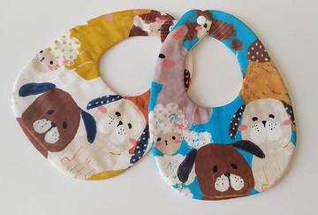 【5日內出貨】狗狗 後扣蛋形圍兜 彌月禮物  嬰兒圍兜 寶寶圍