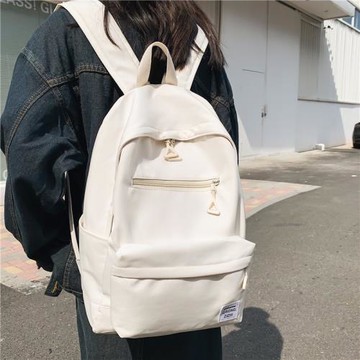 書包女初中生日系原宿簡約純色大容量大學生背包高中生休閑雙肩包
