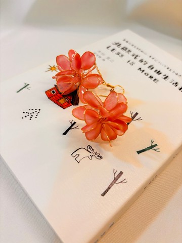 珊霞花語_水晶花耳環