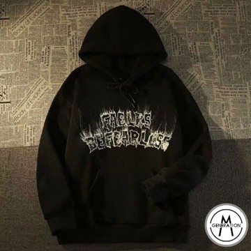 【M世代】『熱賣中』美式hiphop潮牌 火焰十字架衛衣 男寬鬆ins慵懶風 歐美街頭 帽T 衛衣男 X-W510