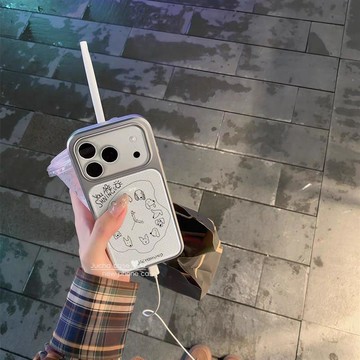 ✨iPhone手機殼✨ins韓系創意時鐘小狗玻璃手機殼適用蘋果iPhone17promax手機殼軟