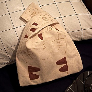 【圖案不是印刷】貓大爺之不羈睡姿, 背心帆布袋