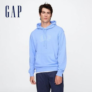 【GAP】男女同款|Logo印花帽T-藍色(708409)