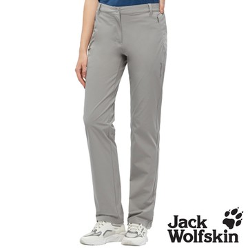 【Jack wolfskin 飛狼】女 彈性修身涼感休閒長褲 登山褲『霧灰』