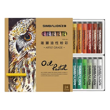 SIMBALION 雄獅 POP 雄獅專家用油性粉彩  24色  1組