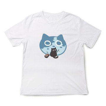 JZ TEE 黑貓-釣魚 印花短袖T恤