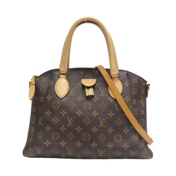 【二手名牌BRAND OFF】LOUIS VUITTON LV 路易威登 棕色 原花帆布 Rivoli MM 肩背包 M44546 無鑰匙