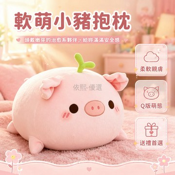 台灣出貨✨ 可愛小豬抱枕 33厘米安撫玩偶 柔軟舒適哄睡公仔 女生生日禮物 陪伴睡眠玩偶