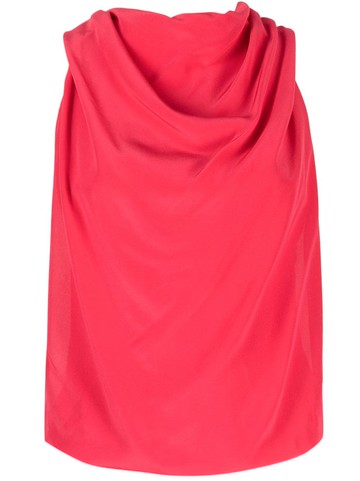 Lanvin - draped sleeveless silk top - women - Silk - 36 - Pink