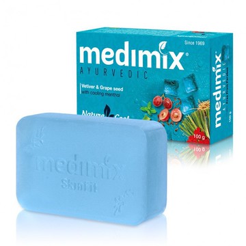 ✨知名品牌📦 印度MEDIMIX 藍寶石沁涼美肌皂125g 岩蘭草&葡萄籽 #丹丹悅生活