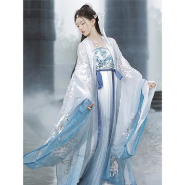 子爵秋色【龍帝】原創漢服唐制齊胸訶子裙重工刺繡花漸變大袖衫夏