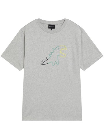 SPORT b. by agnès b. - logo-raised cotton T-shirt - men - Cotton - 2 - Grey