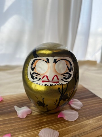 金櫻達磨　寄託繁榮與嶄新開始的獨一無二作品　約9cm