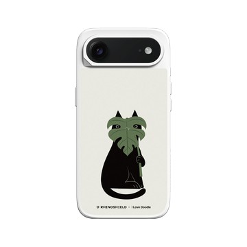 iPhone Air SolidX 白 - ilovedoodle (Lim Heng Swee) - Cat and Plant - 龜背芋