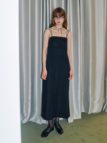 Belly lining cashmere dress (Black)