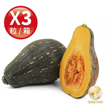盛花園蔬果 雲林木瓜形阿成南瓜800g x3粒(無農藥)