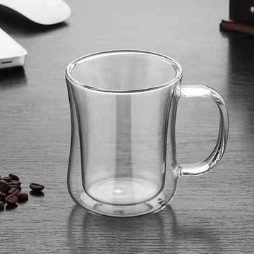 220ml 透明玻璃杯 耐熱玻璃杯 牛奶杯 水杯 雙層玻璃 馬克杯 157