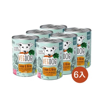 VEGDOG德國蔬狗 蔬食冠軍犬罐 成犬配方400g 6入組(狗罐 全齡犬 素食 低敏 無麩質)
