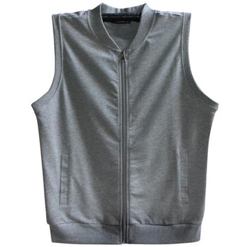 青少年學生純棉針織無袖背心男孩馬甲春秋薄款拉鏈開衫坎肩帶口袋