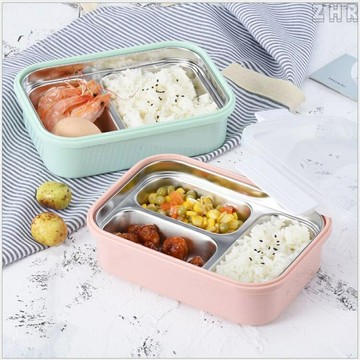 全新 304不銹鋼飯盒 可拆卸分隔飯盒 加熱午餐盒 迷你保鮮便當盒 學生戶外