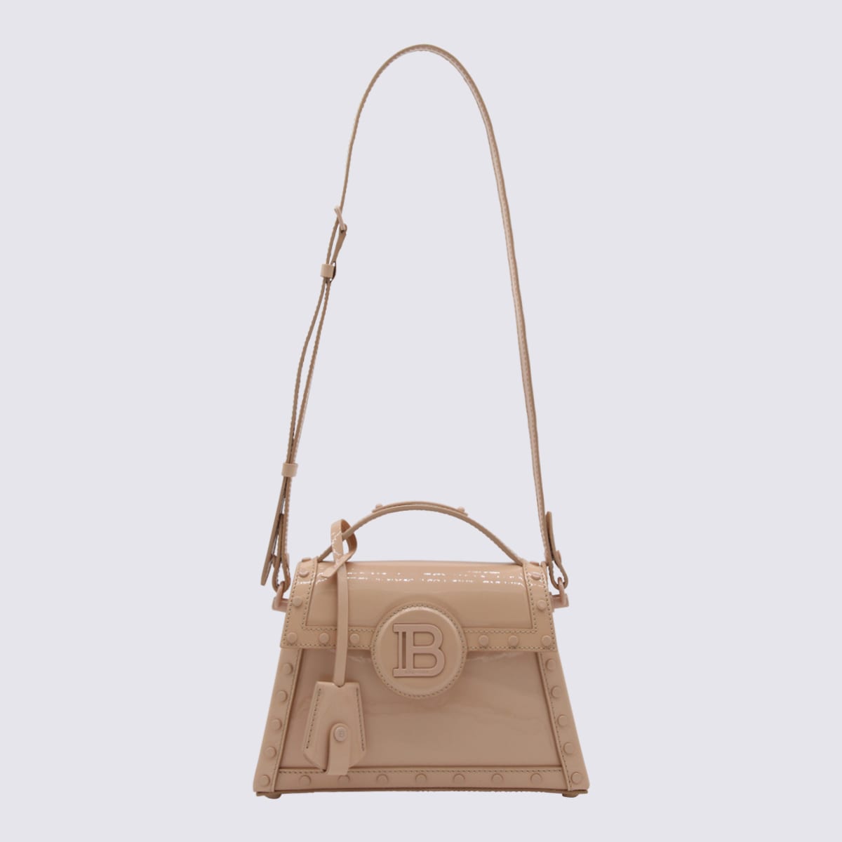 Balmain Light Pink Leather B-buzz Dynasty Handle Bag