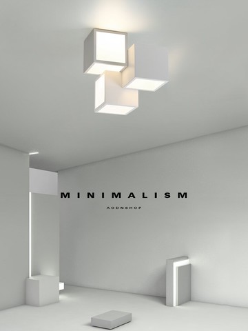 北歐吸頂燈現代簡約主臥房間燈創意幾何魔方燈具年新款臥室燈