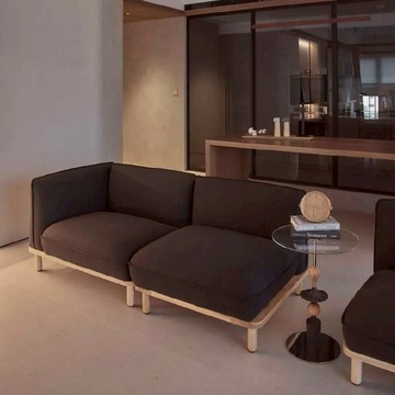camino｜TETRIS LOUNGE 單人無扶手沙發 粉色 深灰 大地 三色 - 深灰色