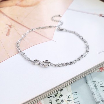 無限infinity。白鋼腳鍊   不怕水不變色防過敏