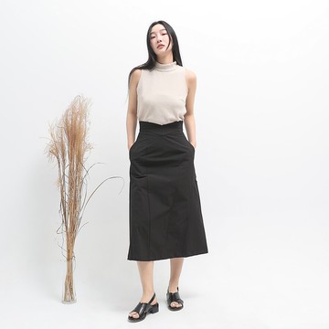 Zhuliu_逐流剪接直筒裙_24SF204_黑