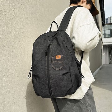 書包男款高中生2025新款大容量雙肩包帆布旅行揹包女大學生電腦包