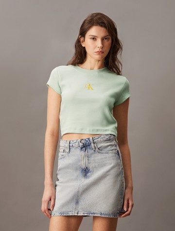 Calvin Klein Monogram 標誌修身短版 T 恤