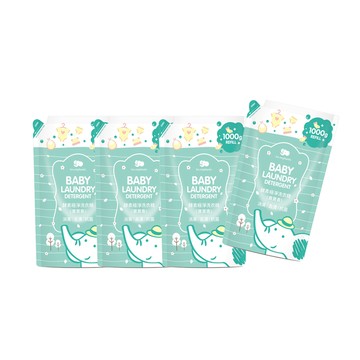 麗嬰房 植淨洗衣精補充包1000ml4入－寶寶香