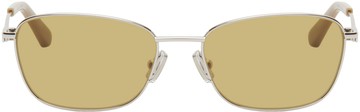 Bottega Veneta 银色 Split Rectangular 太阳镜