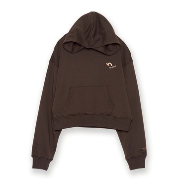 5th STREET｜山形｜女裝｜logo短版長袖連帽T｜深咖啡