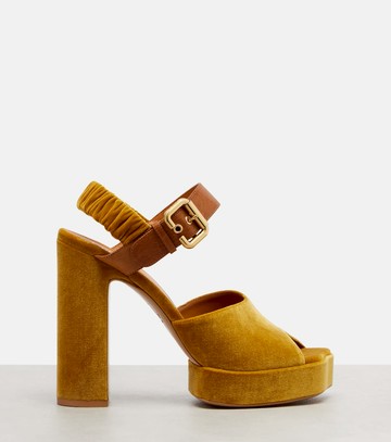Chloé Aria 95 velvet platform sandals
