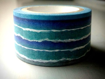 ✐ Liuyingchieh ✐ 海 ‧ 洋 = 和紙膠帶 Washi Masking Tape 25 mm x 10 m 原創山水風景紙膠帶 ~ 海浪  七星潭