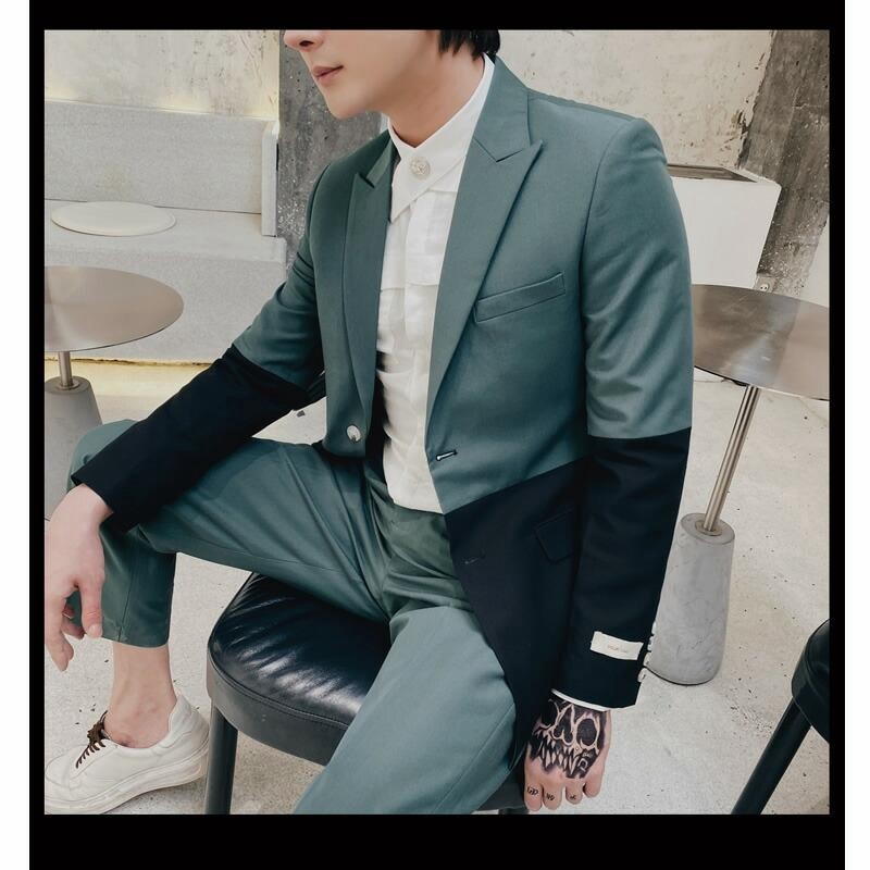 セットアップ メンズ 長袖 カジュアルスーツ 切り替え 上下セット