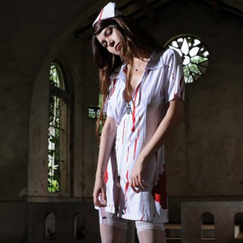 ナース服 コスプレ 衣装 コスチューム 仮装 ハロウィン シンプル スムース ファスナー 伸縮性 ホワイト フリーサイズ 通販 Lineポイント最大1 0 Get Lineショッピング
