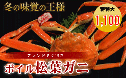 タグ付きボイル松葉ガニ（特特大１，１００ｇ以上）冷蔵 カニ ボイル 松葉ガニ タグ付き 新鮮 カニ爪