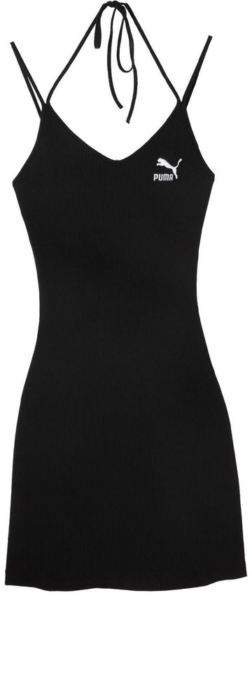 (WMNS) PUMA Logo Ribbed Dress 'Black'