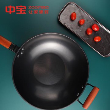 無涂層鑄鐵鍋加厚家用炒菜不粘鍋電磁爐煤氣灶用平底炒鍋