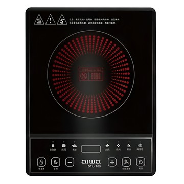 aiwa 愛華 電陶爐 DTL-709 1300W 大功率 8種火力 5種內建烹煮功能 玻璃黑晶面板 安全鎖設計 高溫指示燈  Portable